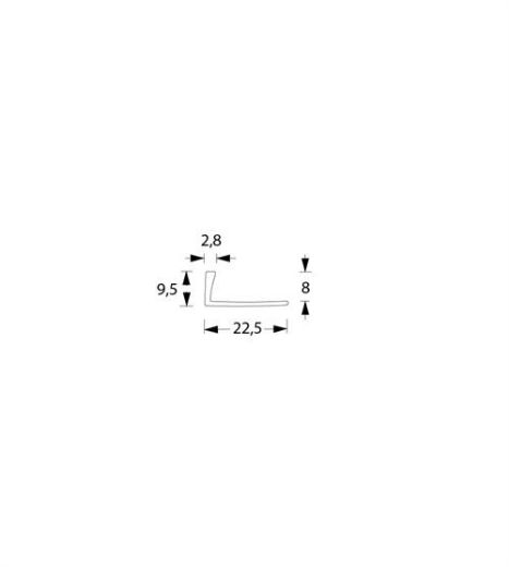 Billede af Fliseprofil t/8 mm MAT ALU